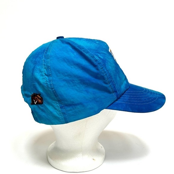 Vintage 90’s Camel Smooth Character Blue Tie Dye Nylon Baseball Cap Dad Hat - Picture 4 of 11